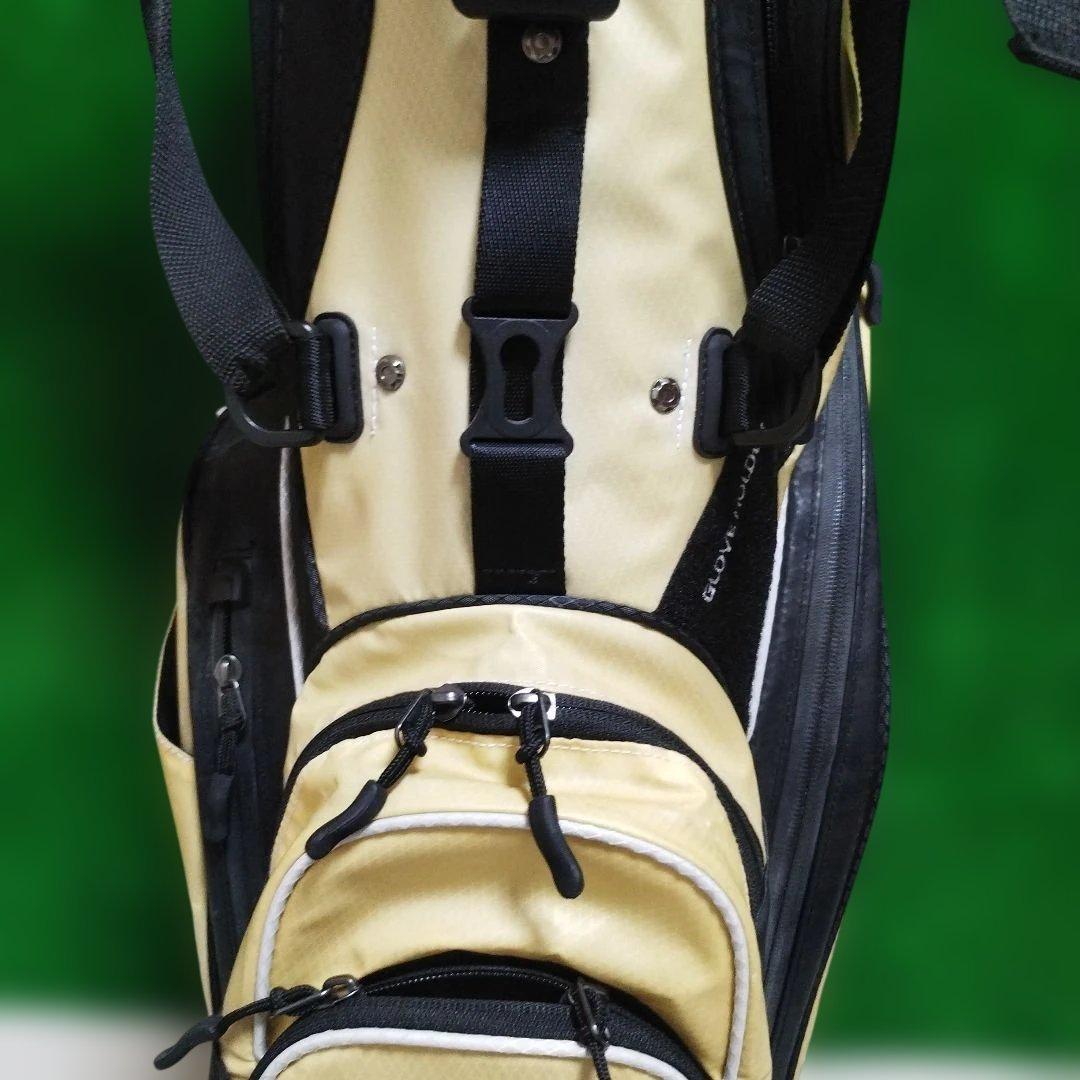 ※美品TaylorMadeスタンド式キャディバッグ ベージュ/黒フード無 int