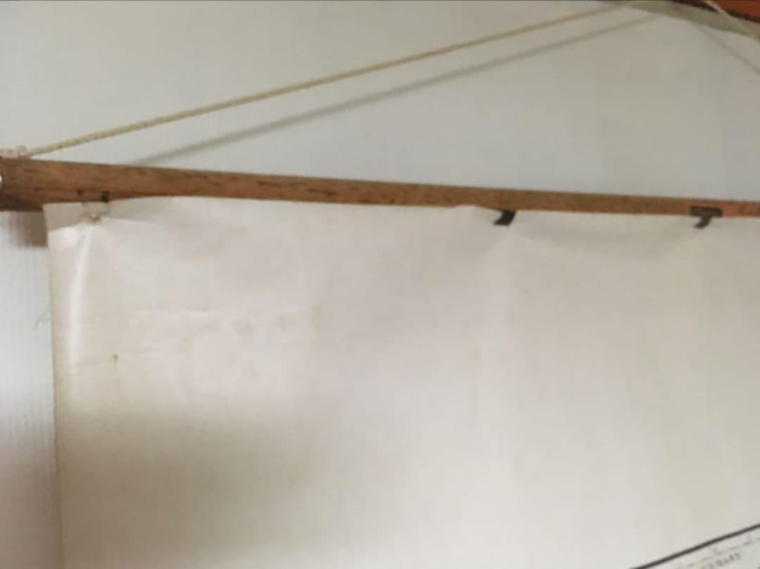 アンティーク大型 地図 マップ 　アメリカ歴史教材地図 近代史アフリカ領地マップ