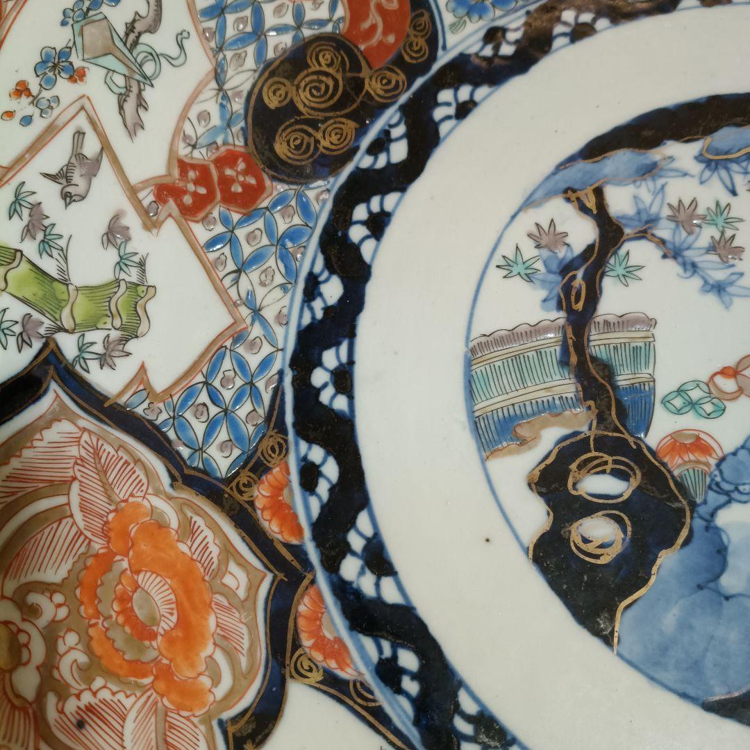 古伊万里 　大皿　飾皿　直径約４１cm　２個セット 木箱あり