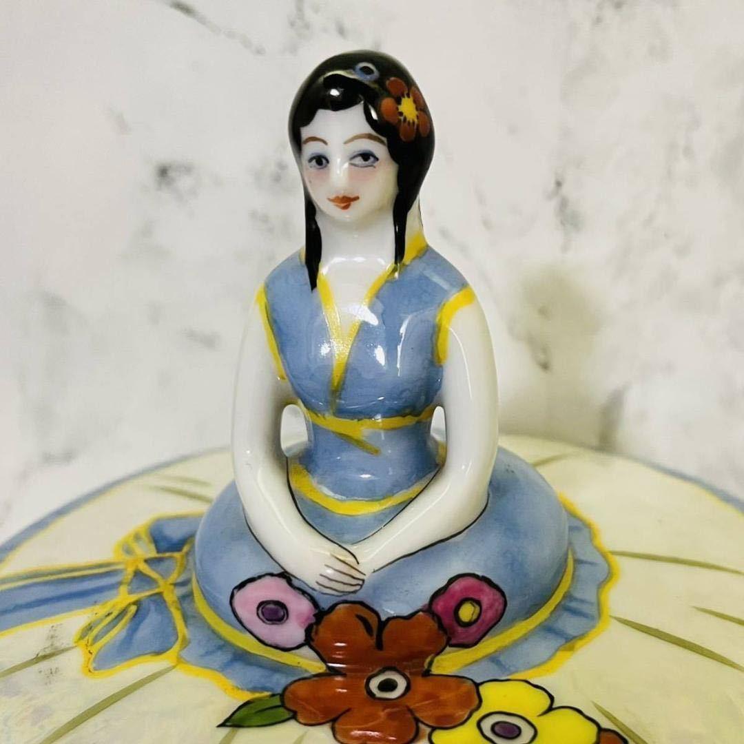 【オールドノリタケ/デコレディ/パウダーボックス】アールデコ/ラスター彩/ドール