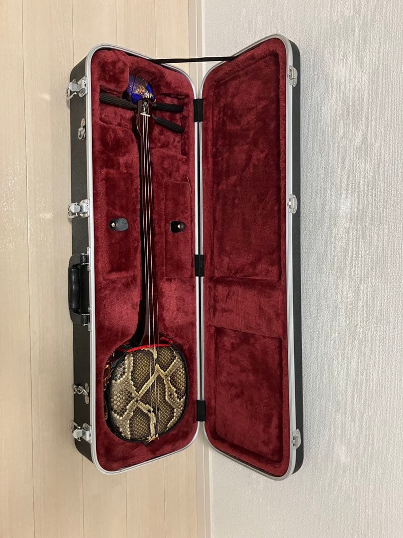 三線　二重張り　ケース付