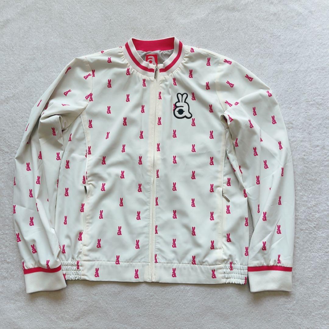 極美品　アルチビオ　ジャケット　ブルゾン　蓄熱裏地　ロゴ　ピンク　ホワイト