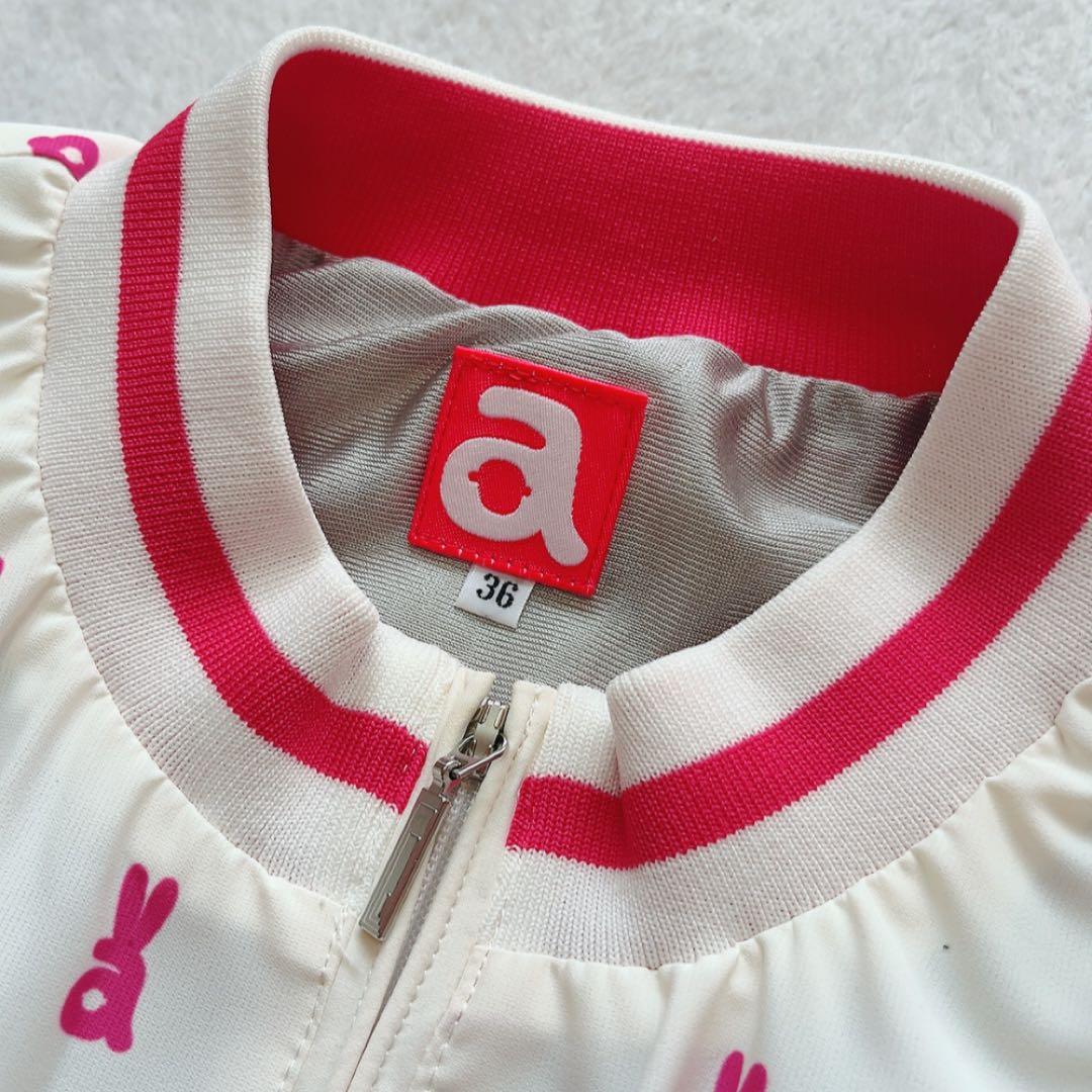 極美品　アルチビオ　ジャケット　ブルゾン　蓄熱裏地　ロゴ　ピンク　ホワイト