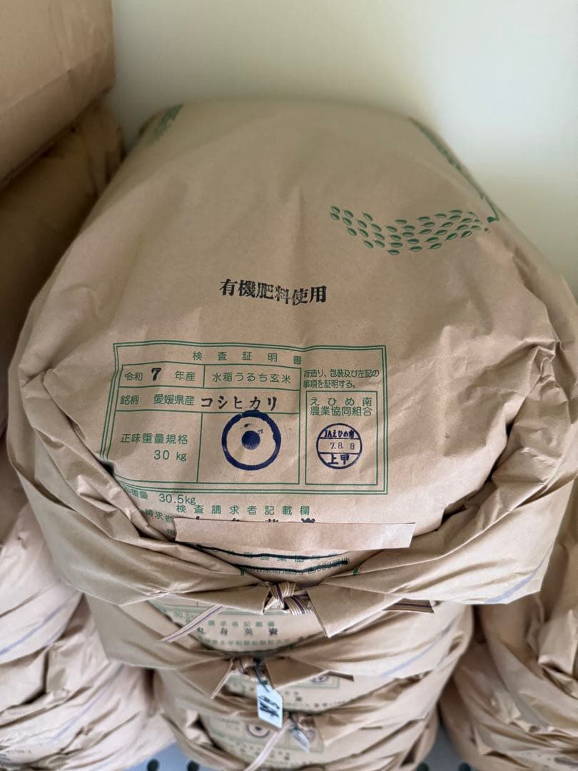 令和7年度愛媛県産コシヒカリ10k 有機肥料で作ったお米　 プレミアム(一等米)