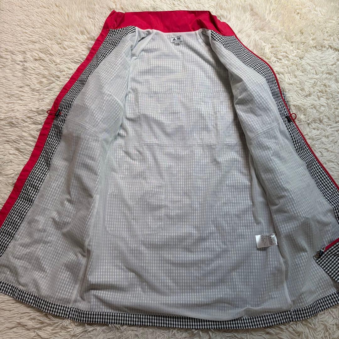 【OTサイズ】adidas　2WAYレインウェア　ゴルフウェア　チェック