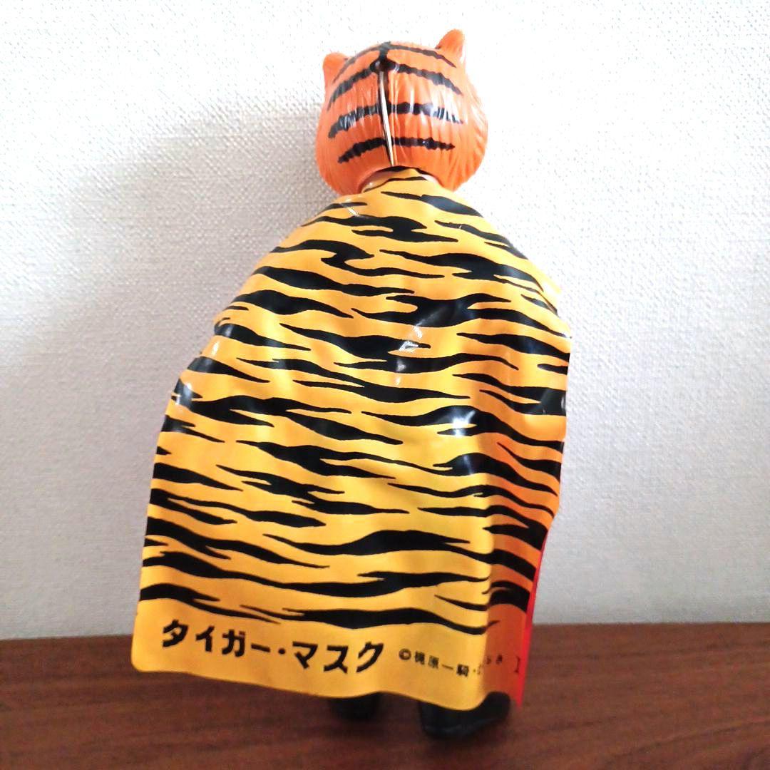 当時物 中嶋製作所 面取れマスクとマント付 希少タイガーマスク ソフビフィギュア