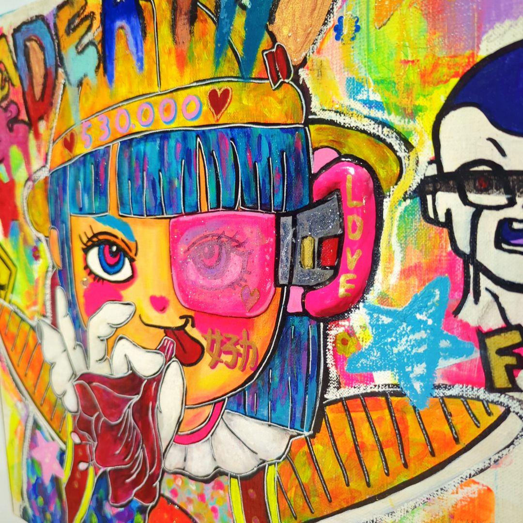 【一点物アートSALE】花の蜜を吸う戦闘力（女子力）高め女