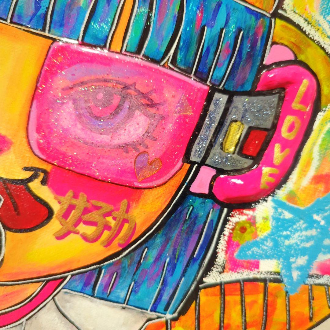 【一点物アートSALE】花の蜜を吸う戦闘力（女子力）高め女