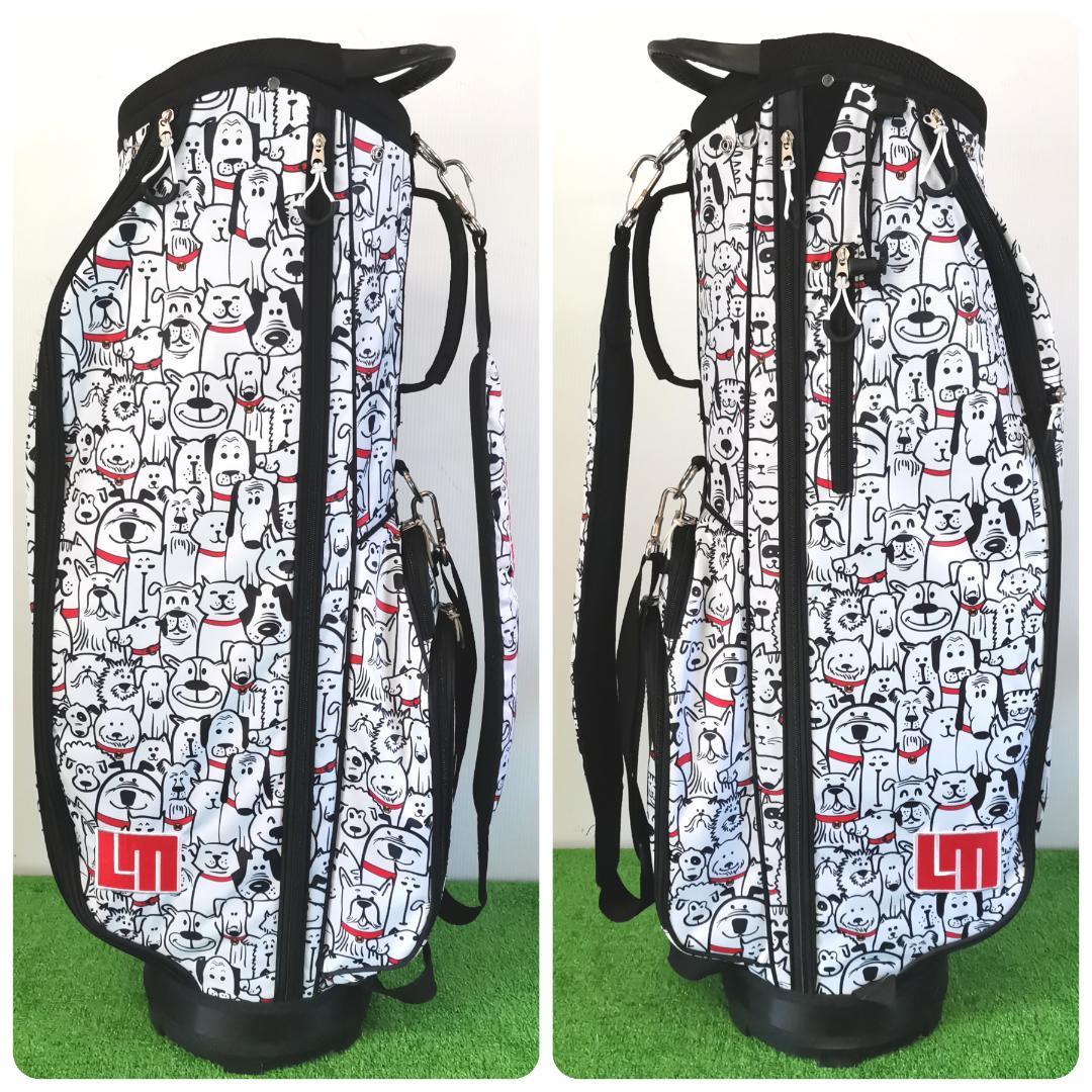 LOUDMOUTH ラウドマウス 犬柄 キャディバッグ フード付 ホワイト