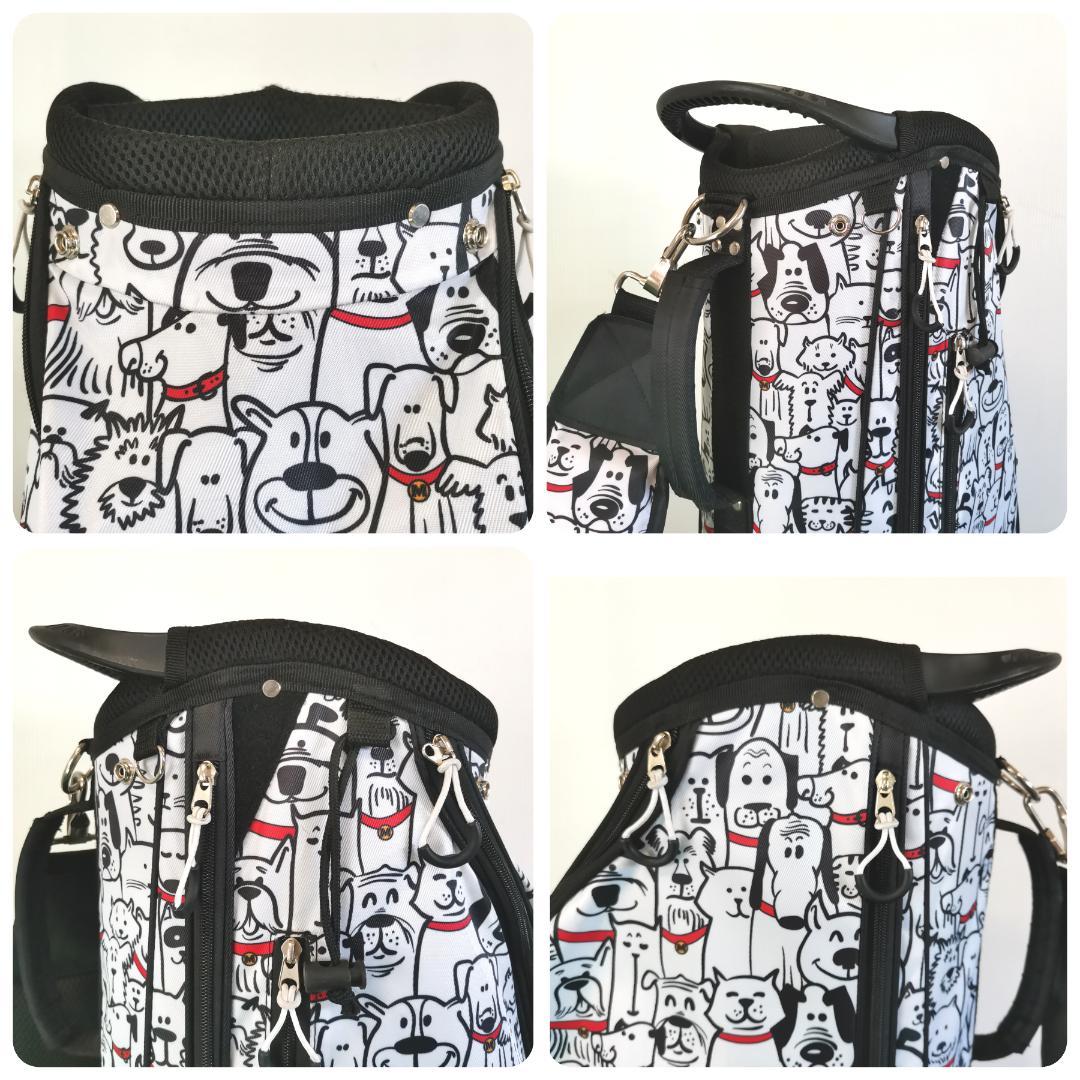 LOUDMOUTH ラウドマウス 犬柄 キャディバッグ フード付 ホワイト