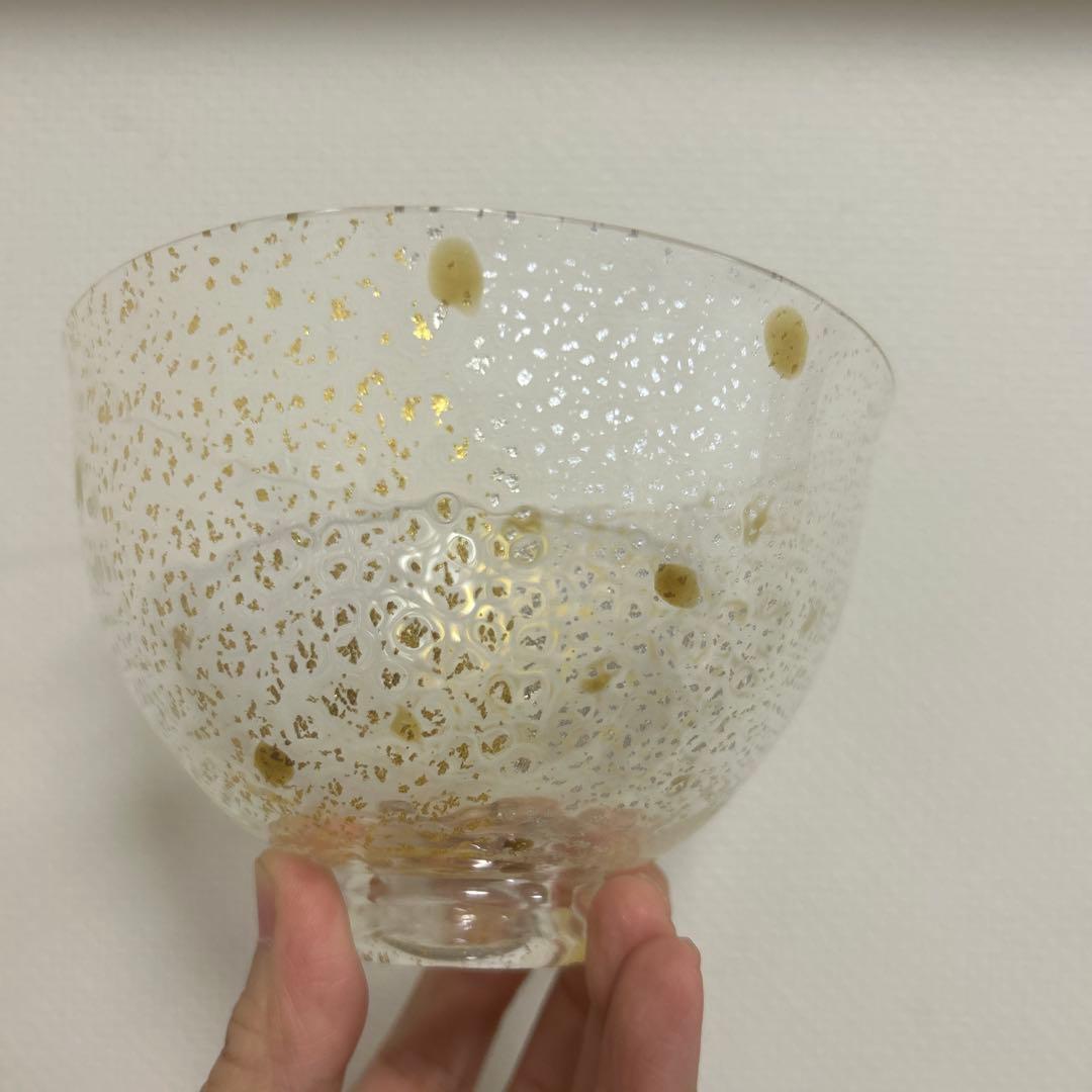 作家　ガラス作家　堀口幸子　金箔琥珀散 玻璃茶碗　茶道　抹茶椀