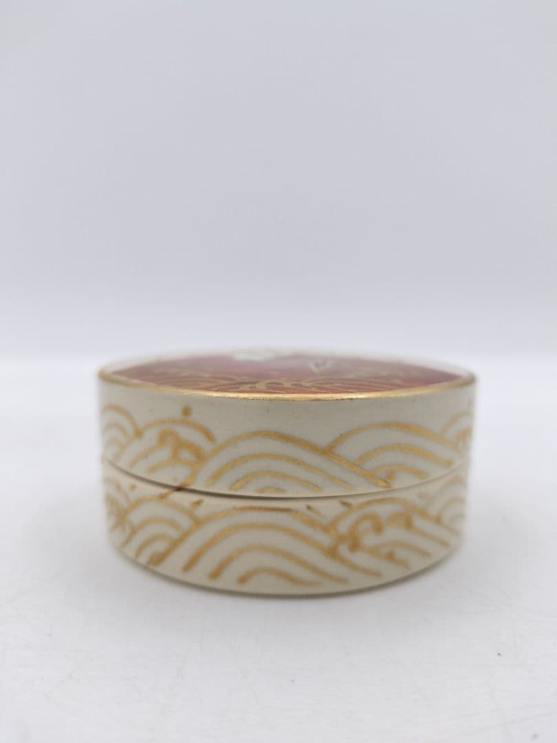 c378【新品・未使用】香合 日の出鶴 南口閑粋 木箱 茶道具