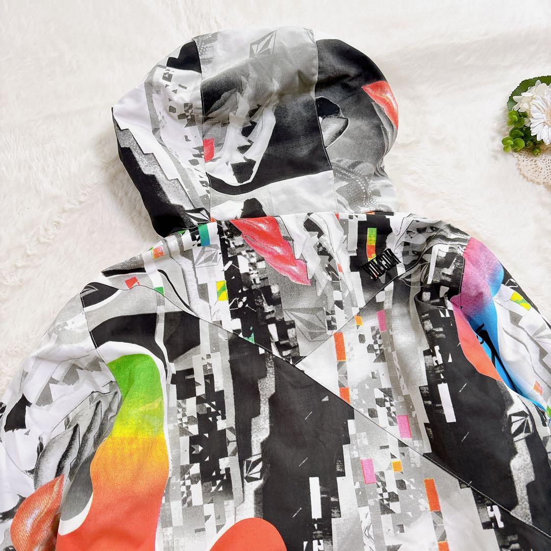 ボルコム スノーボードウェア スキー ジャケット L 総柄 派手 レディース