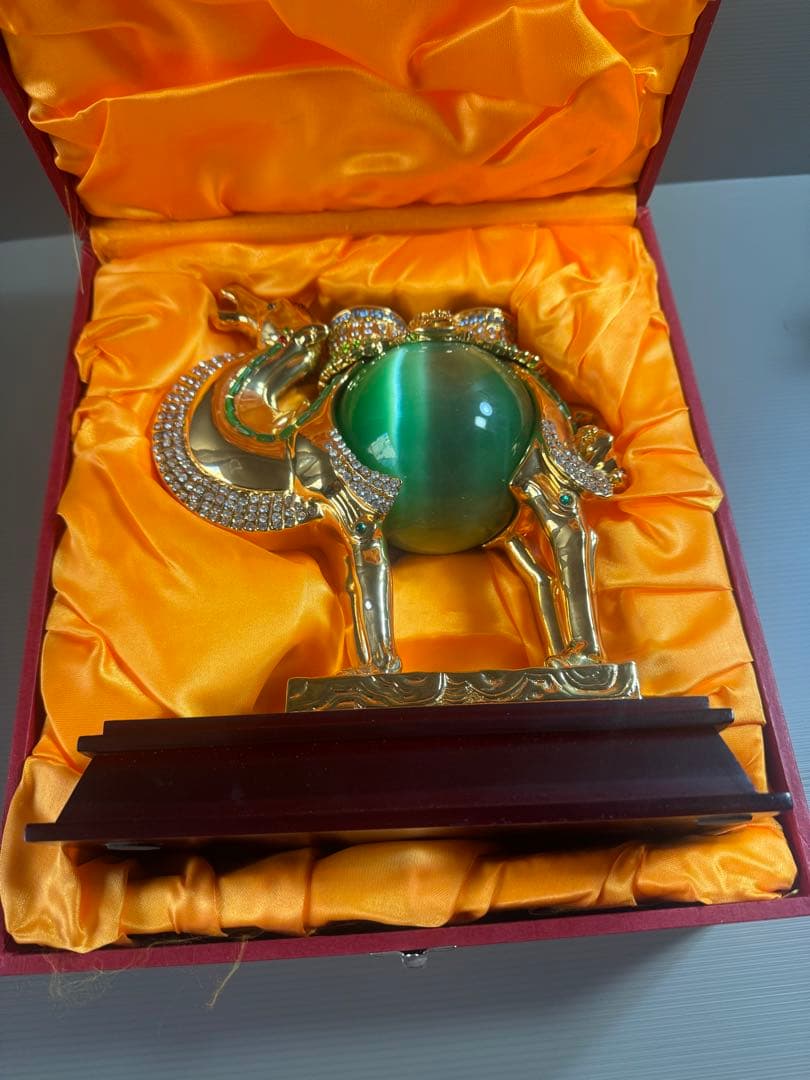 1541 中国美術 りゅうきんらくだ 流金駱駝 金メッキ ラクダ 奮門 開拓