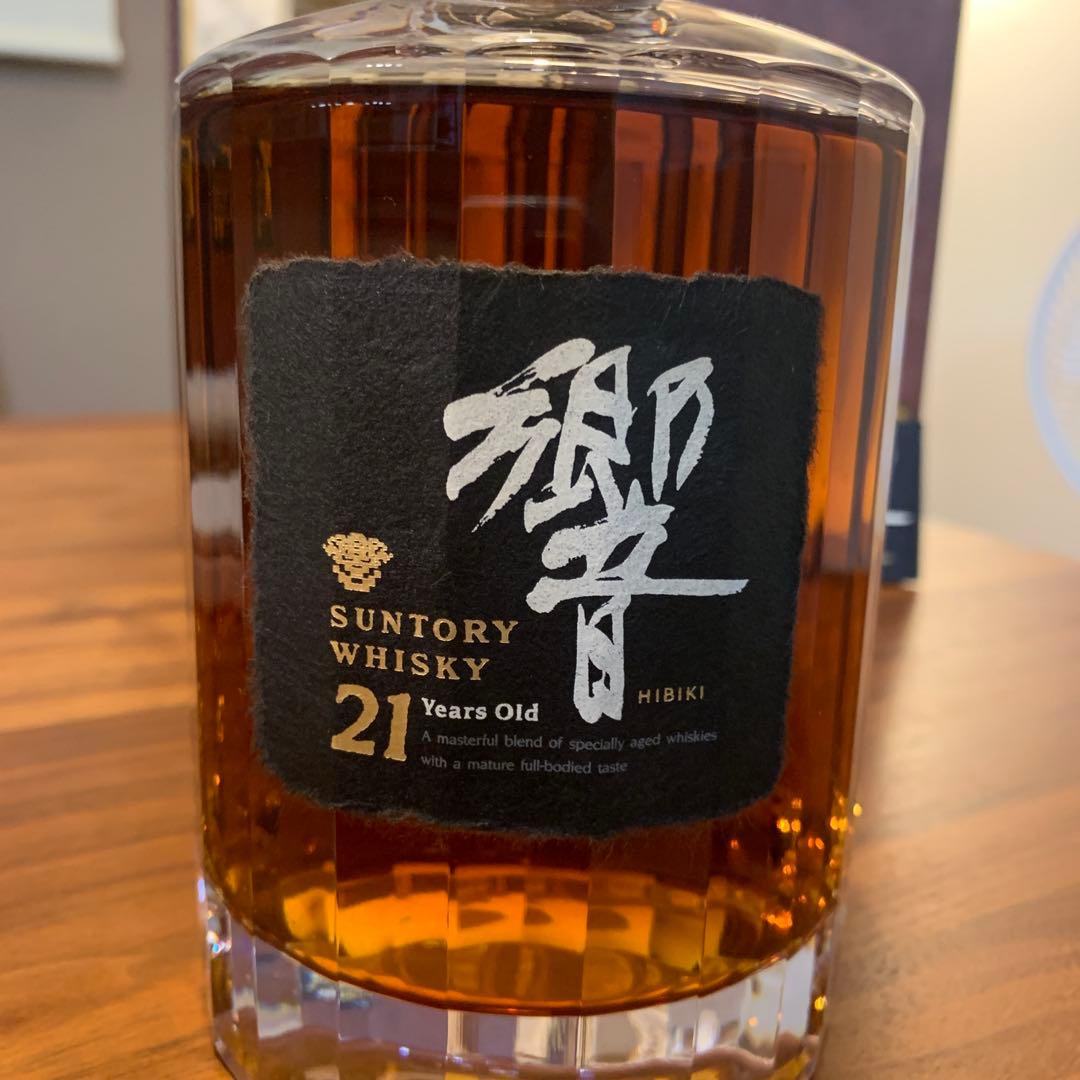 レア　サントリーウイスキー響21年　カガミクリスタル　初期ボトル　番号無し　箱付