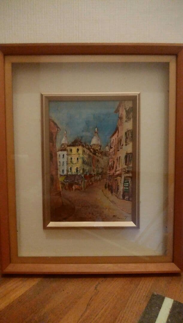 続橋守画伯 本人真筆 モンマルトル風景   パリ留学時の作品と思われます。