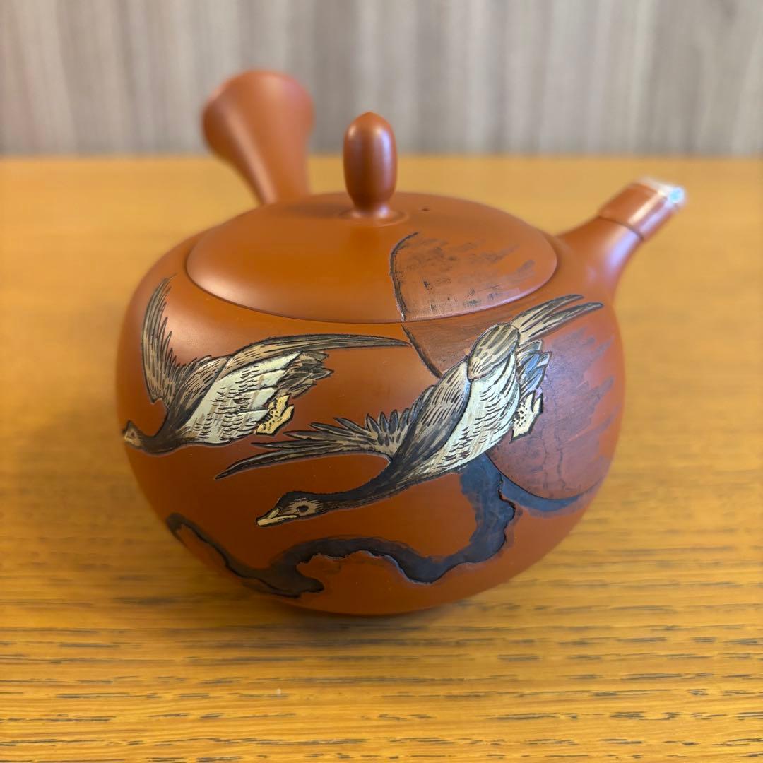 吉川雪堂造、常滑焼　朱泥　急須　茶道具　茶器