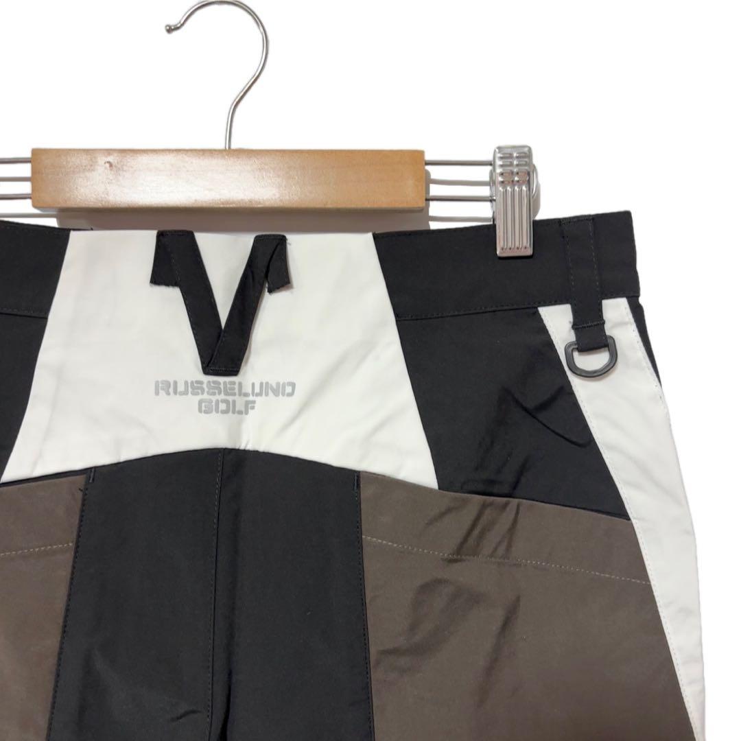 新品 ラッセルノ ゴルフ カラーパネル ショーツ ブラック M 4 ゴルフウェア