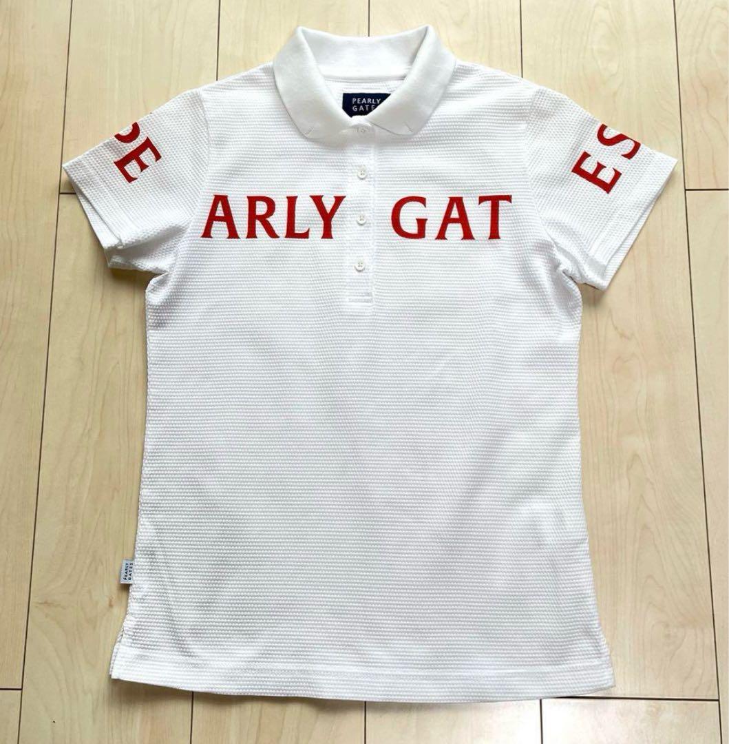 美品 PEARLY GATES パーリーゲイツ ラウンドカラー ロゴ ポロシャツ