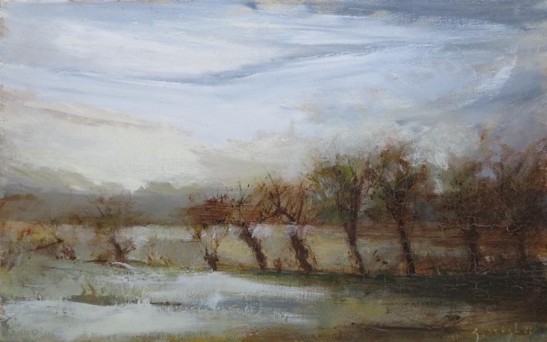 ◆   西井義晃　「北イタリア風景」　油彩P10号　自由美術協会　◆