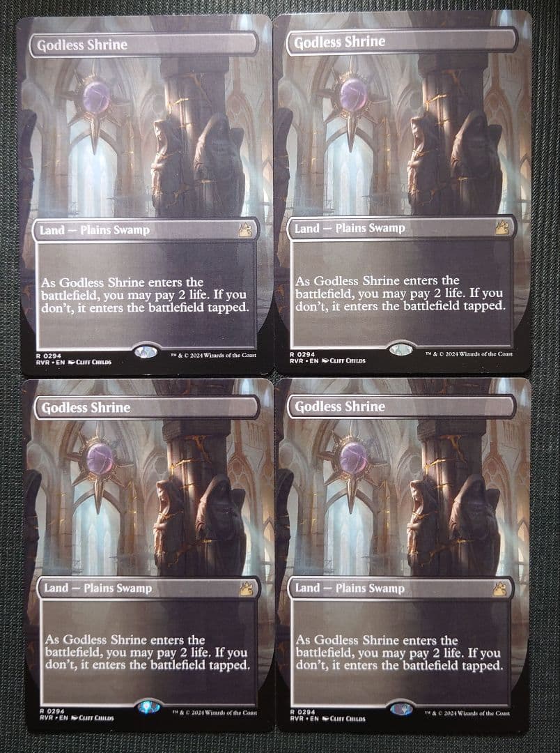 mtg 超稀少 英語版 ボーダーレス 4枚セット 神なき祭殿 rvr