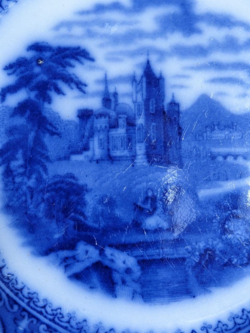 ♦英国製 スタッフォードシャー フローブルー裏印 1890年代〜1910年代頃