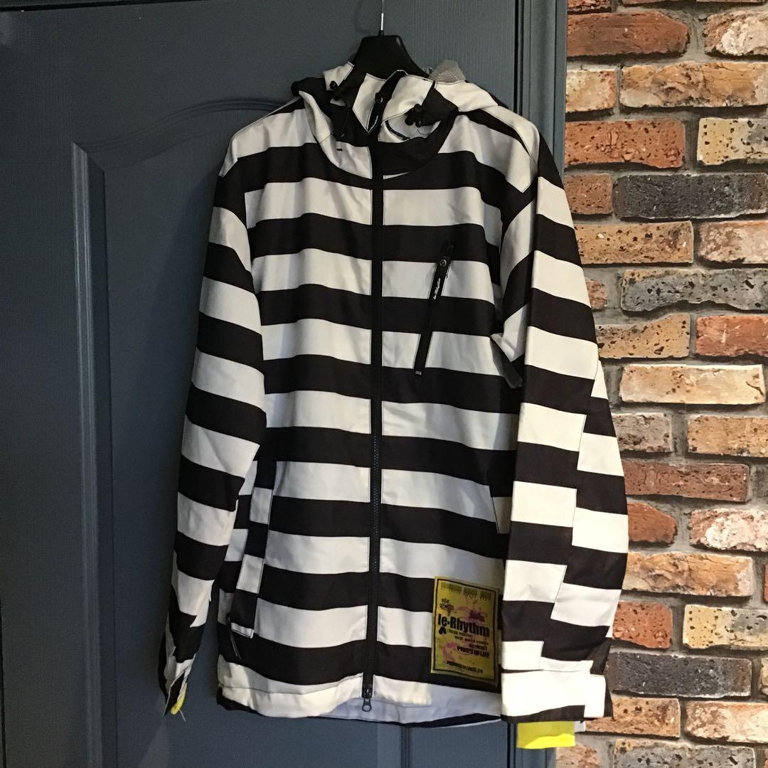 スノボウェア　上下セット　le-Rhythm ボーダー　モノトーン　ブルー　S