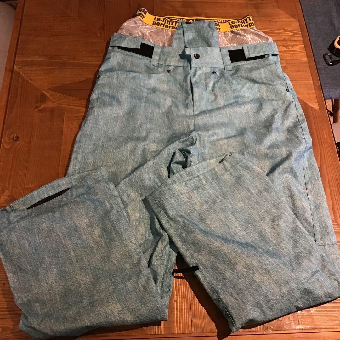 スノボウェア　上下セット　le-Rhythm ボーダー　モノトーン　ブルー　S