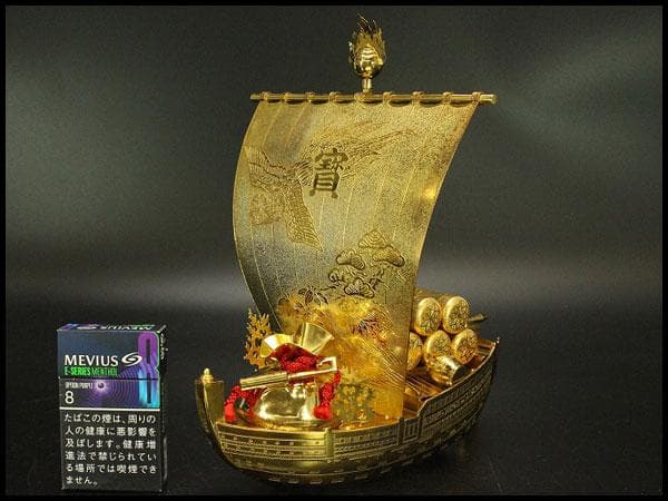 鍍金 宝舟 吉祥飾 置物(ZE411)