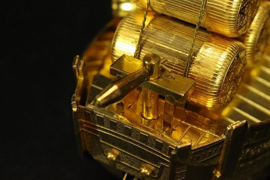 鍍金 宝舟 吉祥飾 置物(ZE411)