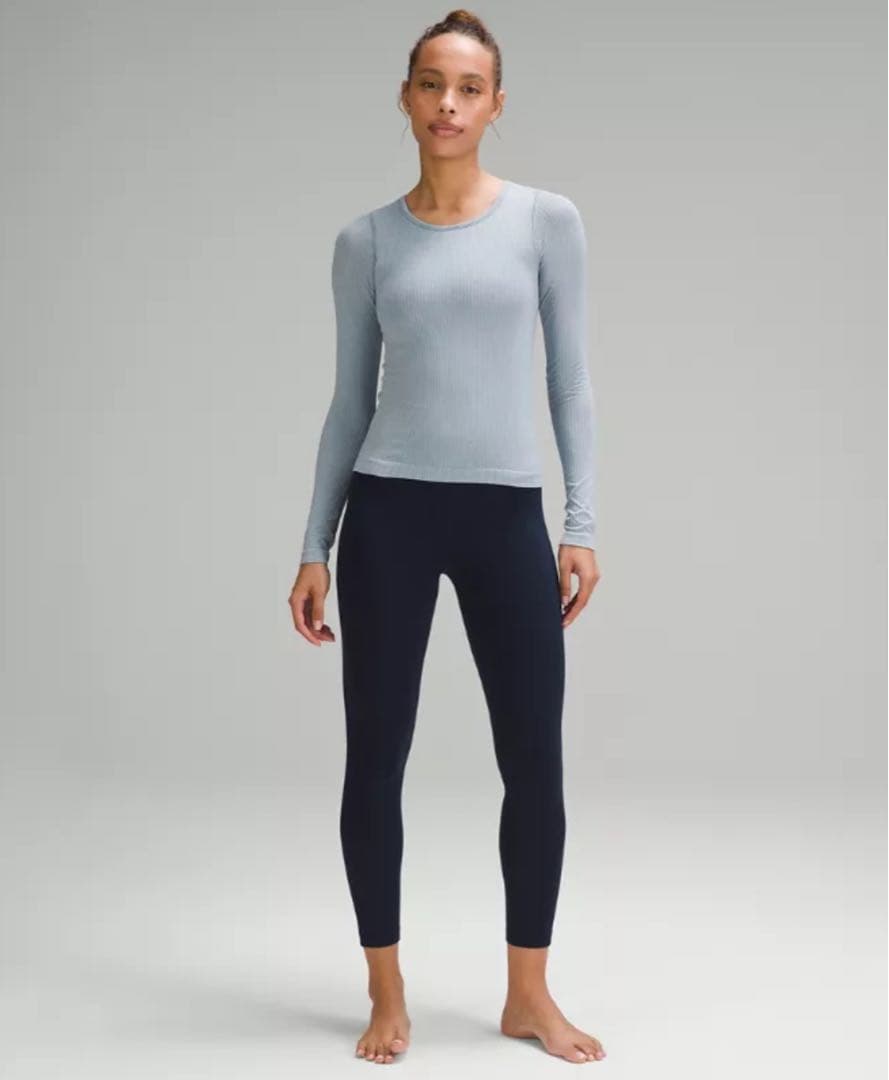 新品★lululemon ebb to street 長袖 ブルー系 サイズ8