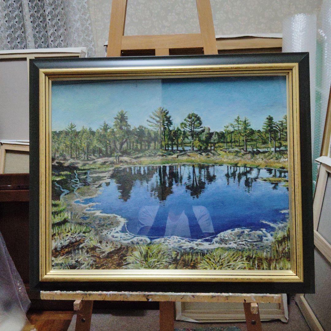 絵画、油絵、F15号、初夏ののエストニア、ラヘマー国立公園、佐原聖春