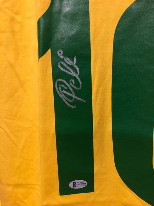 激レア【ペレ直筆サイン入りユニホーム】証明書、プリントフォト付ブラジル代表