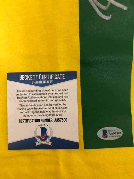 激レア【ペレ直筆サイン入りユニホーム】証明書、プリントフォト付ブラジル代表