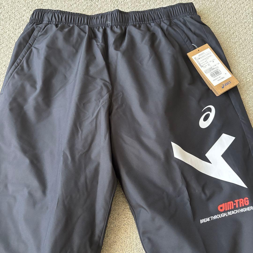 希少廃盤品！新品ASICS ウインドブレーカー 上下セット 黒 ジャージ