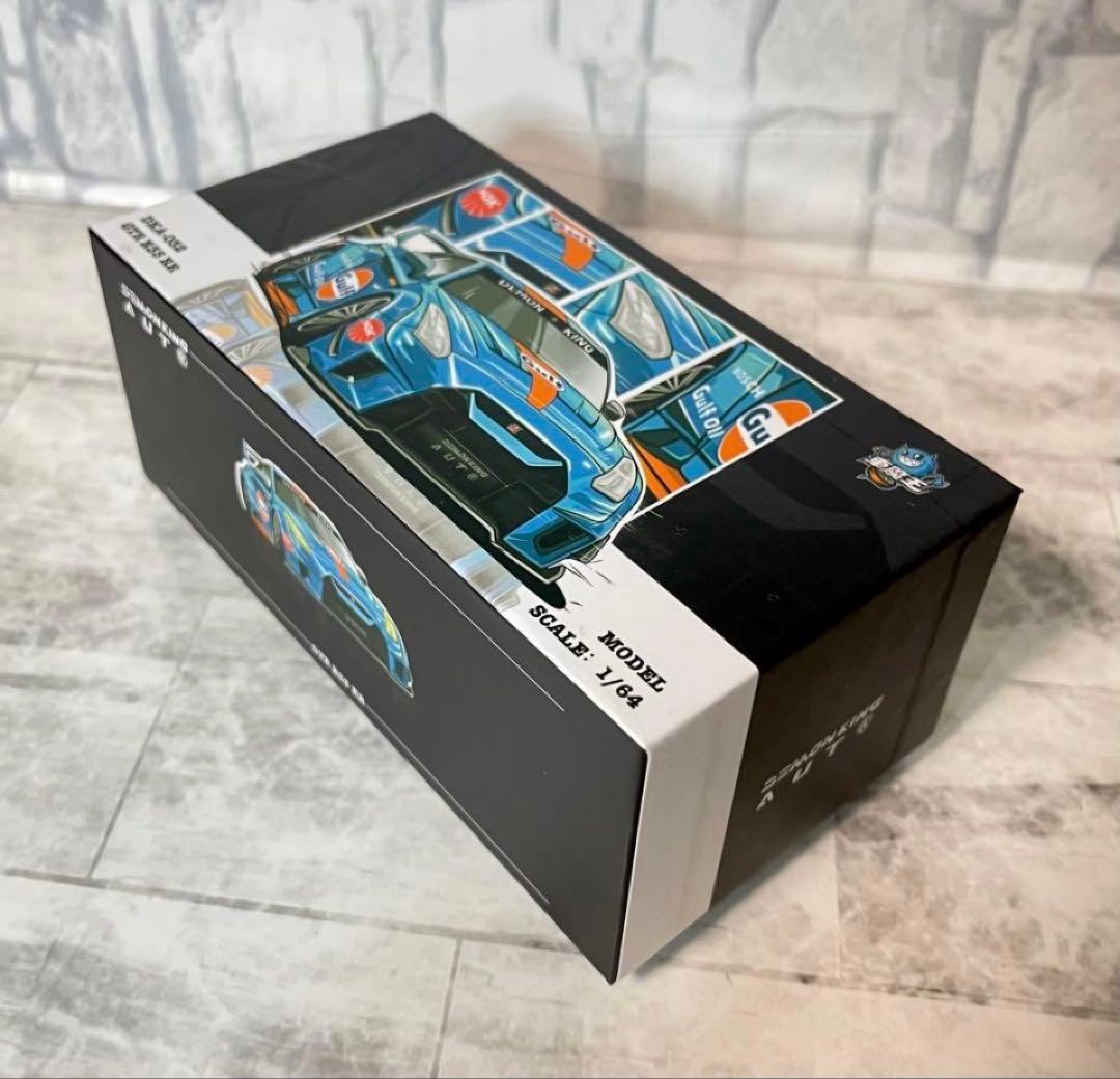 スカイライン GTR R35 RR 1/64 ミニカーGulf