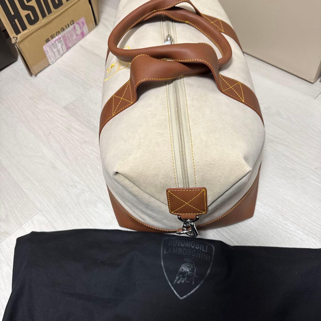Lamborghini ボストンバッグ ベージュ/ブラウン