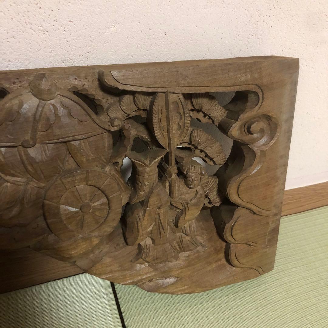 欄間　井波彫刻　珊瑚　和風　仏教美術　木彫り　アンティーク　ギミック