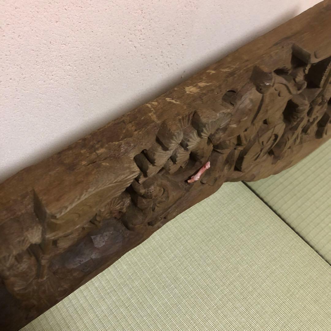 欄間　井波彫刻　珊瑚　和風　仏教美術　木彫り　アンティーク　ギミック