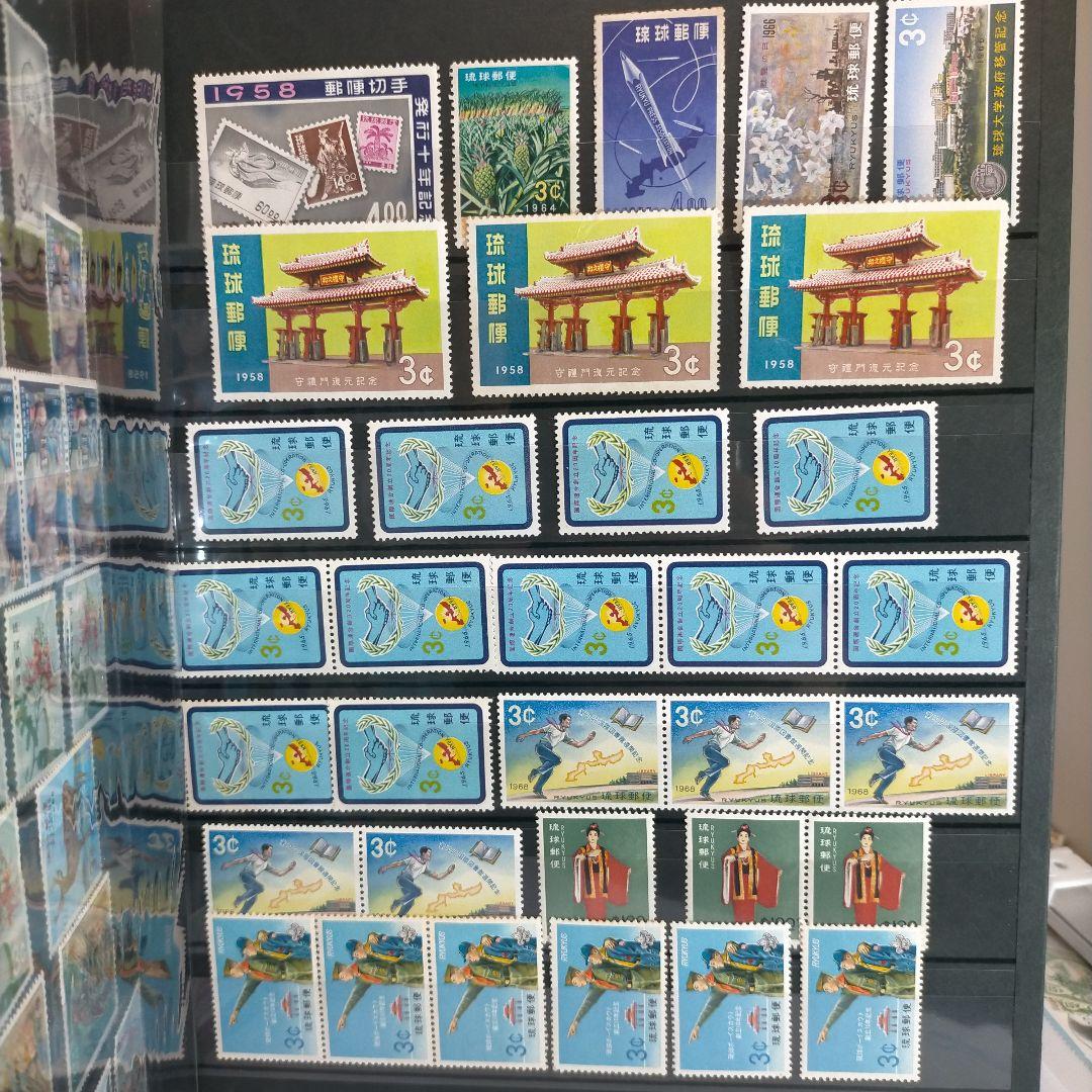 2443 琉球切手 大量16ページ分約620枚全て未使用 アルバム付き