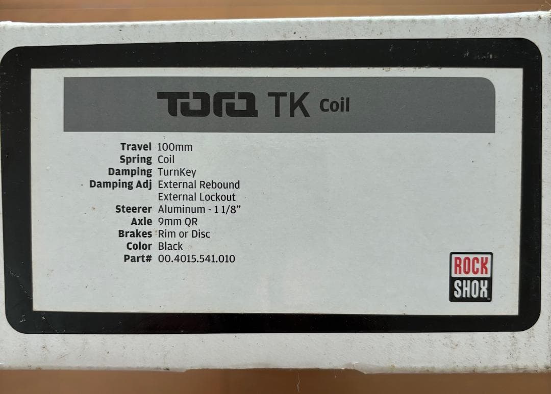 ROCKSHOX TORA TK サスペンションフォーク 100mm 26インチ