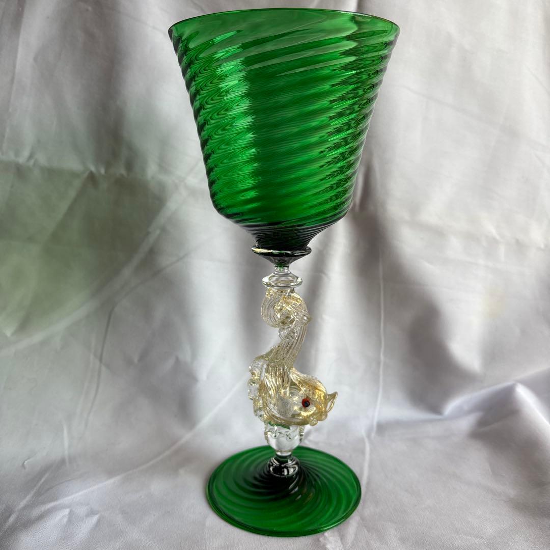 ベネチアングラス　ドルフィン　グリーン