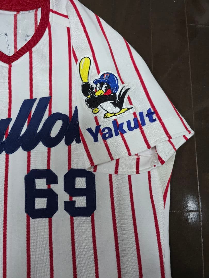 【実使用】東京ヤクルトスワローズ　上野忠選手1997年ホームユニホーム#69