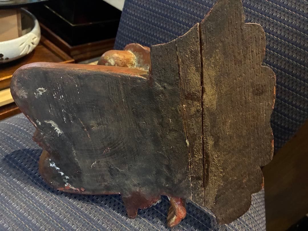 木彫ミャンマー ビルマ マンダレー様式仏像　仏教木製ブッダ東南アジア 修行僧