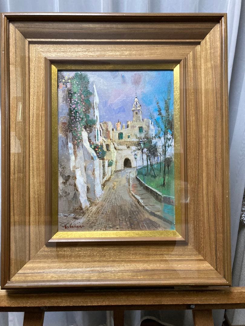 油絵 油彩 肉筆 【叙勲作家　三浦勝治】「セビリヤ」 F4号 美術年鑑掲載作家