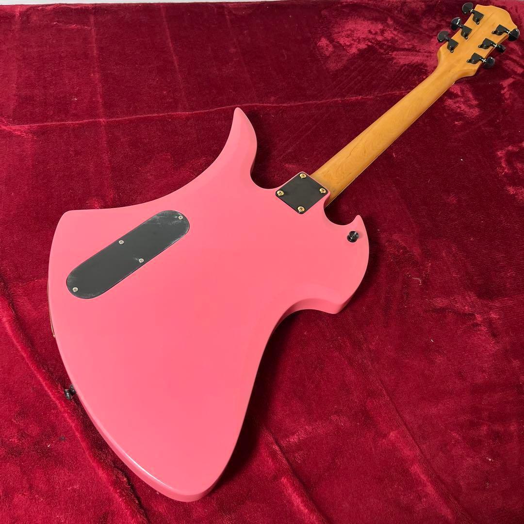 【8798】 フレットレスギター モッキンバード タイプ ピンク エレキギター