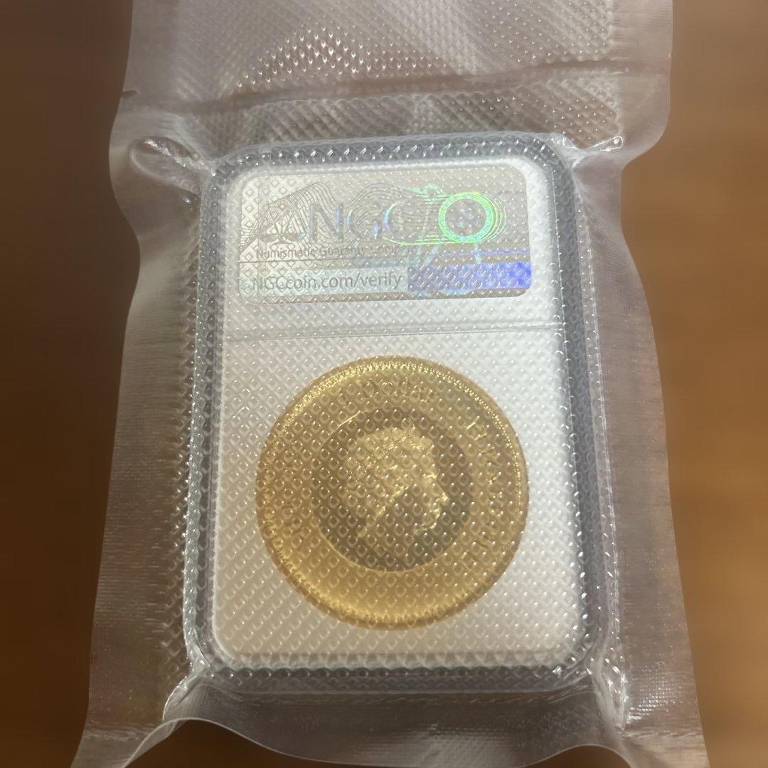 2022年 ニウエ 1ドル金メッキ銅貨　エリザベス2世追憶記念