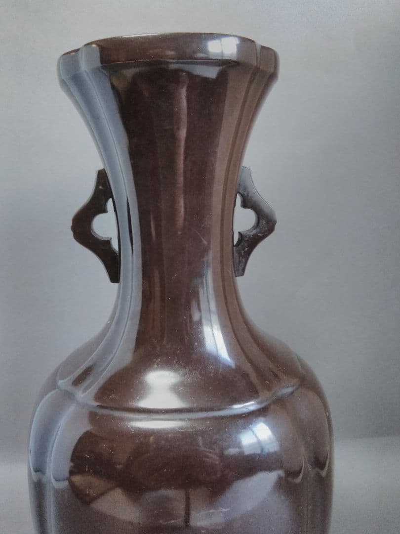 紫銅、阿古陀形　花入(金谷五良三郎)