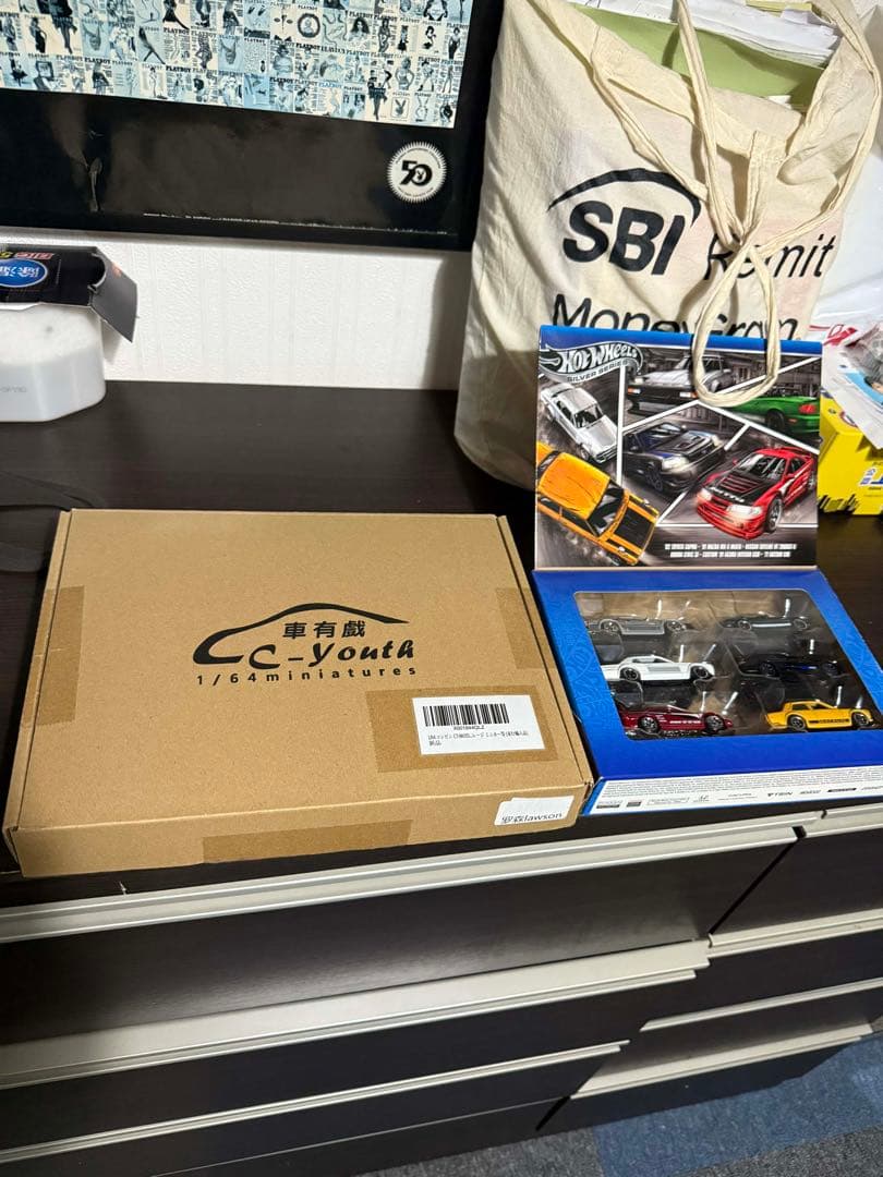 LAWSON ミニカーセット 駐車場付き ホットウィールセット付き