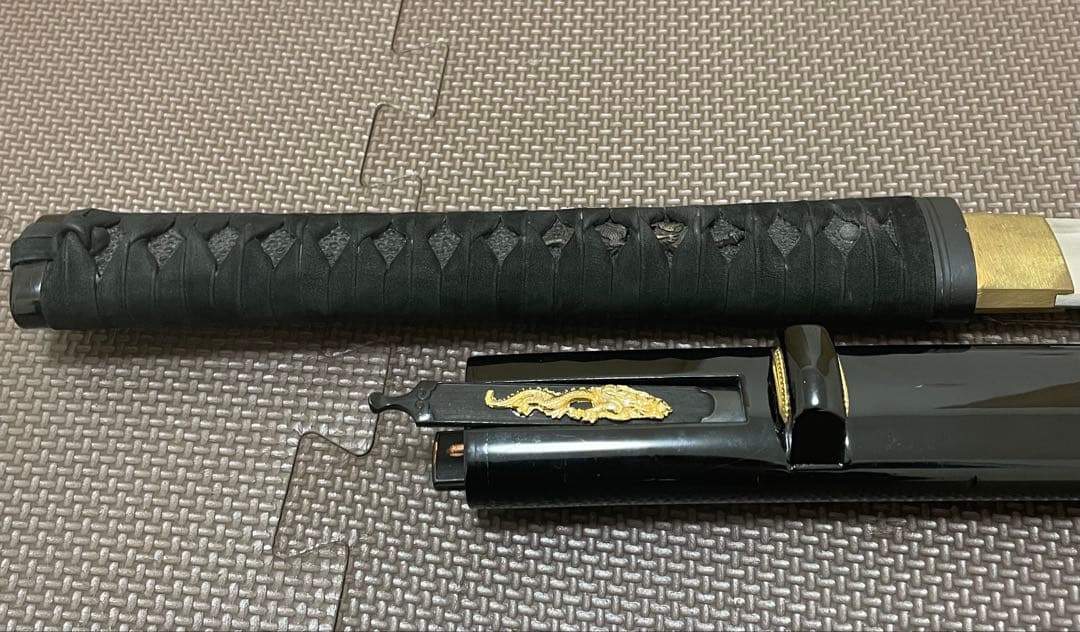 模造刀 日本刀 忍者刀 黒鞘 龍紋